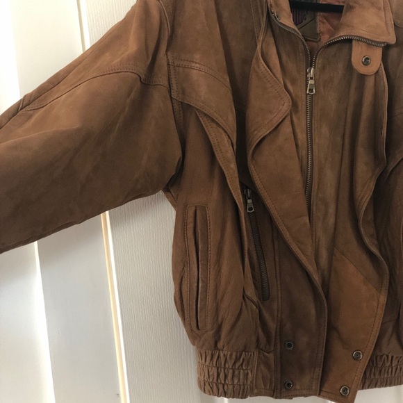 VINTAGE LIKE NEW Midway Leather Bomber Jacket - Picture 2 of 5